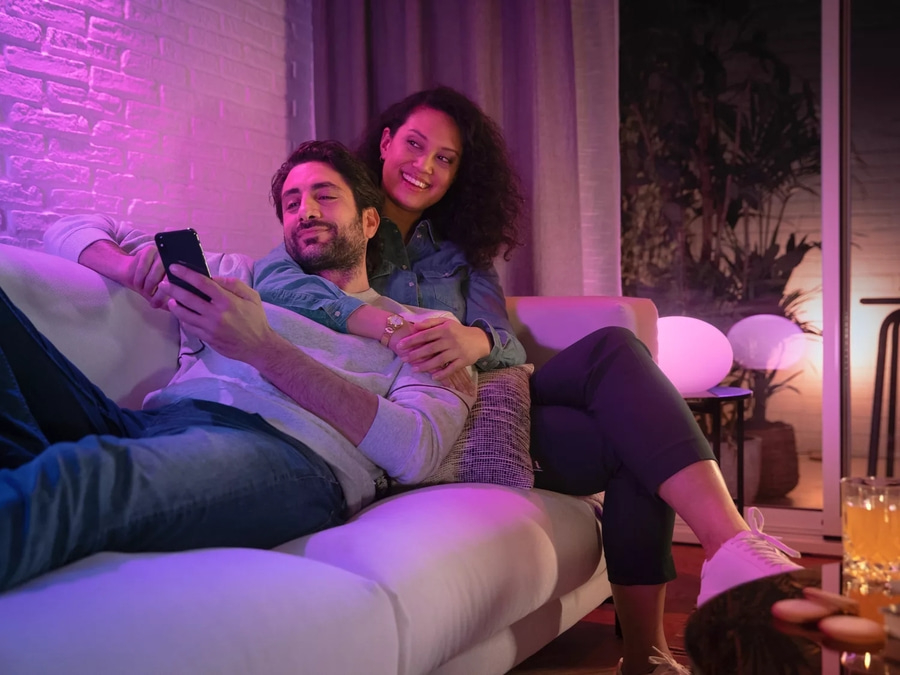 PHILIPS Hue White & Color Ambiance Starter-Set 3x GU10 Lampen + Bridge + Dimmer