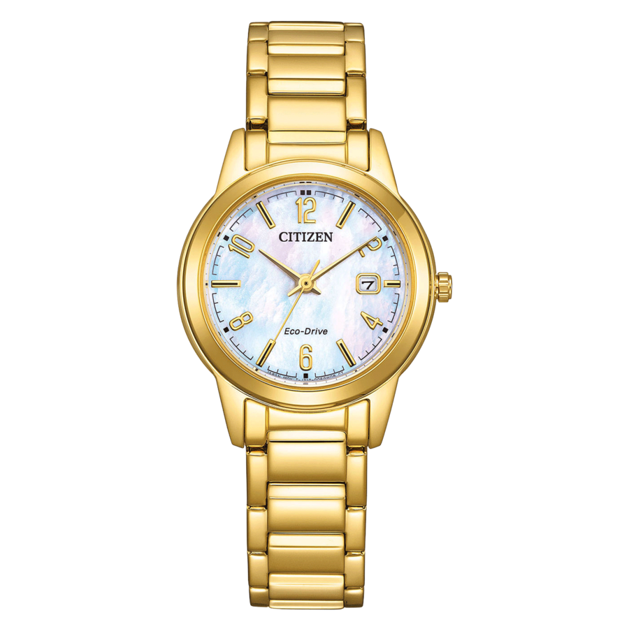 CITIZEN Damen Armbanduhr FE1242-78D Eco-Drive 29,4 mm Edelstahl gold B-Ware