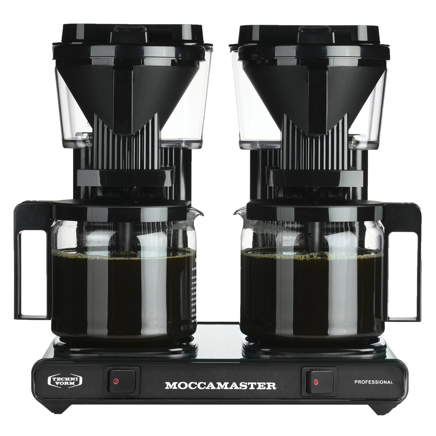 Doppel-Kaffeemaschine, schwarz, professionell, Moccamaster, mit zwei Kannen und Filtern