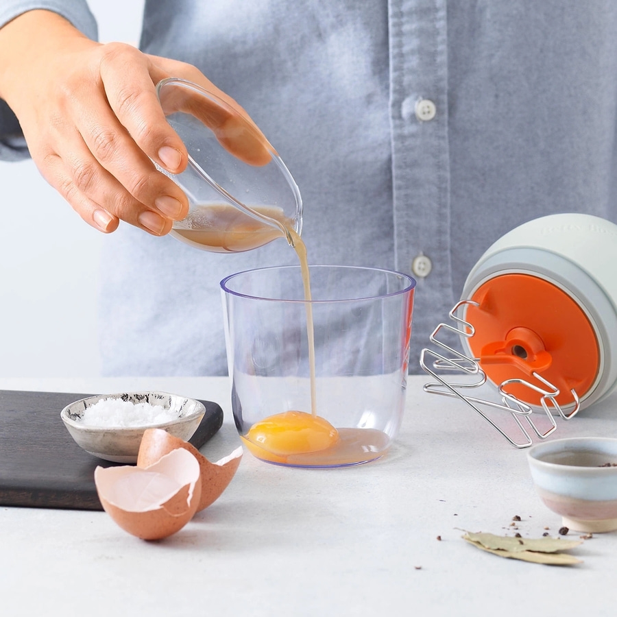 BETTY BOSSI Saucen-Blitz Sauce Handmixer Kunststoff Silikon Metall Grau