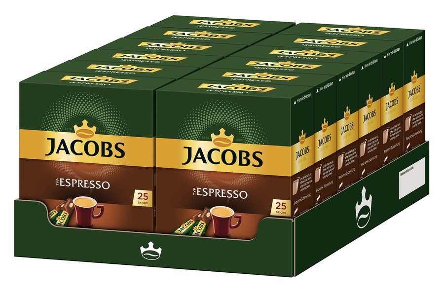 JACOBS Löskaffee Typ Espresso 12 x 25 Getränke Sticks löslicher Kaffee