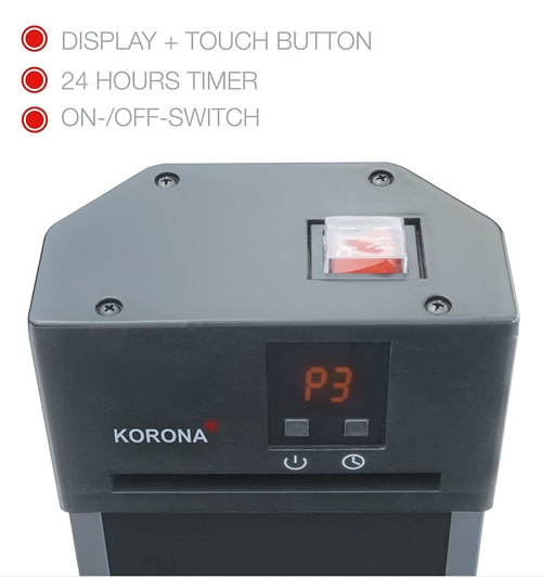 KORONA Outdoor Standheizstrahler Heizgerät Timer 2000W Carbon Heizer Heizung NEU