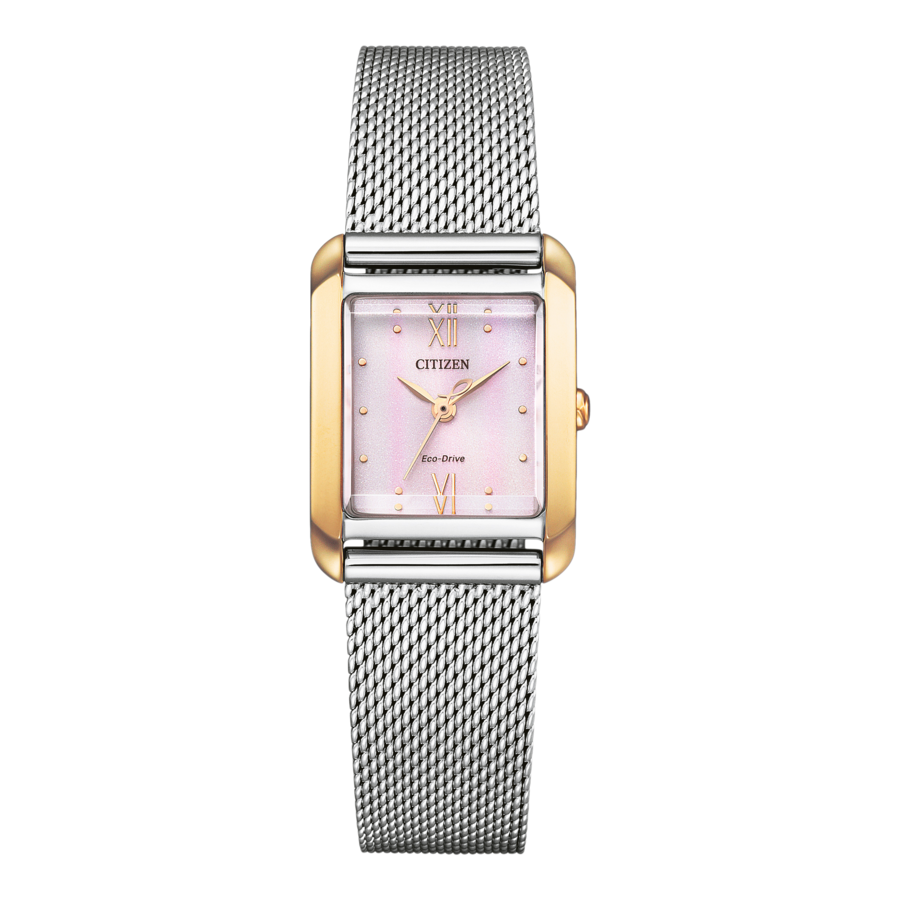 CITIZEN Damen Armbanduhr EW5596-66X Eco-Drive Milanaisearmband eckig 21mm B-Ware