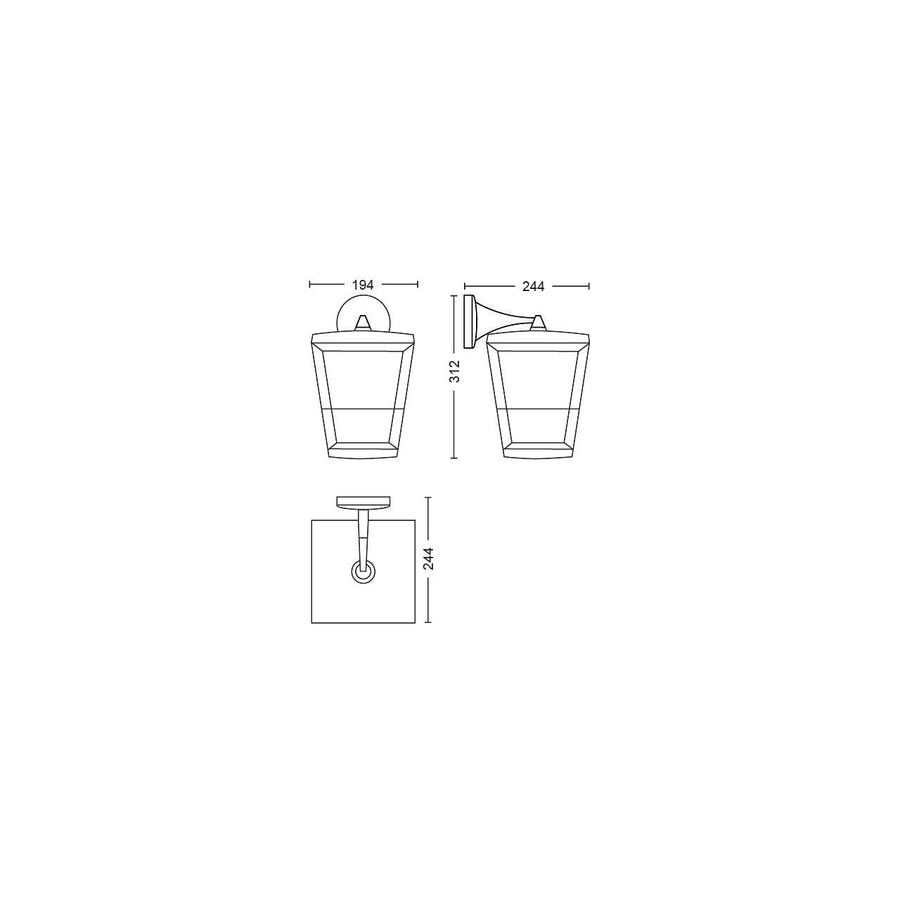 PHILIPS Hue Econic Wandleuchte 17440/30/P7 LED Außenleuchte Mio Farben 15W