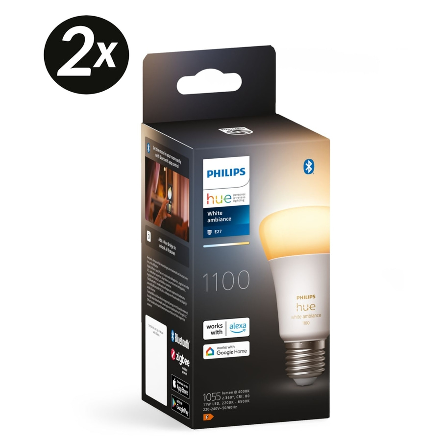 2x PHILIPS Hue Glühbirne White Ambiance E27 8W 1100lm Leuchtmittel NEU