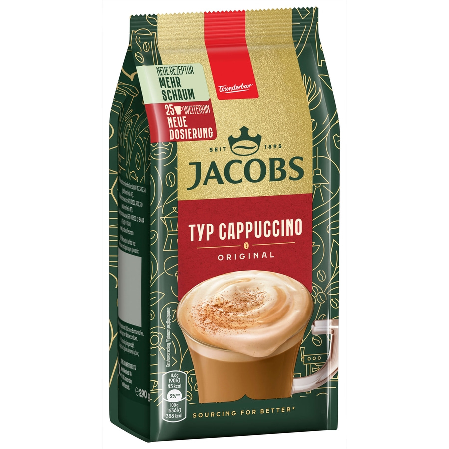 JACOBS Löskaffee TYP CAPPUCCINO 12 x 290 g Beutel löslicher Kaffee Intantkaffee