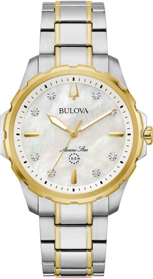 BULOVA 98P227 Armbanduhr Damenuhr 36 mm Edelstahl Quarz Saphirglas B-Ware