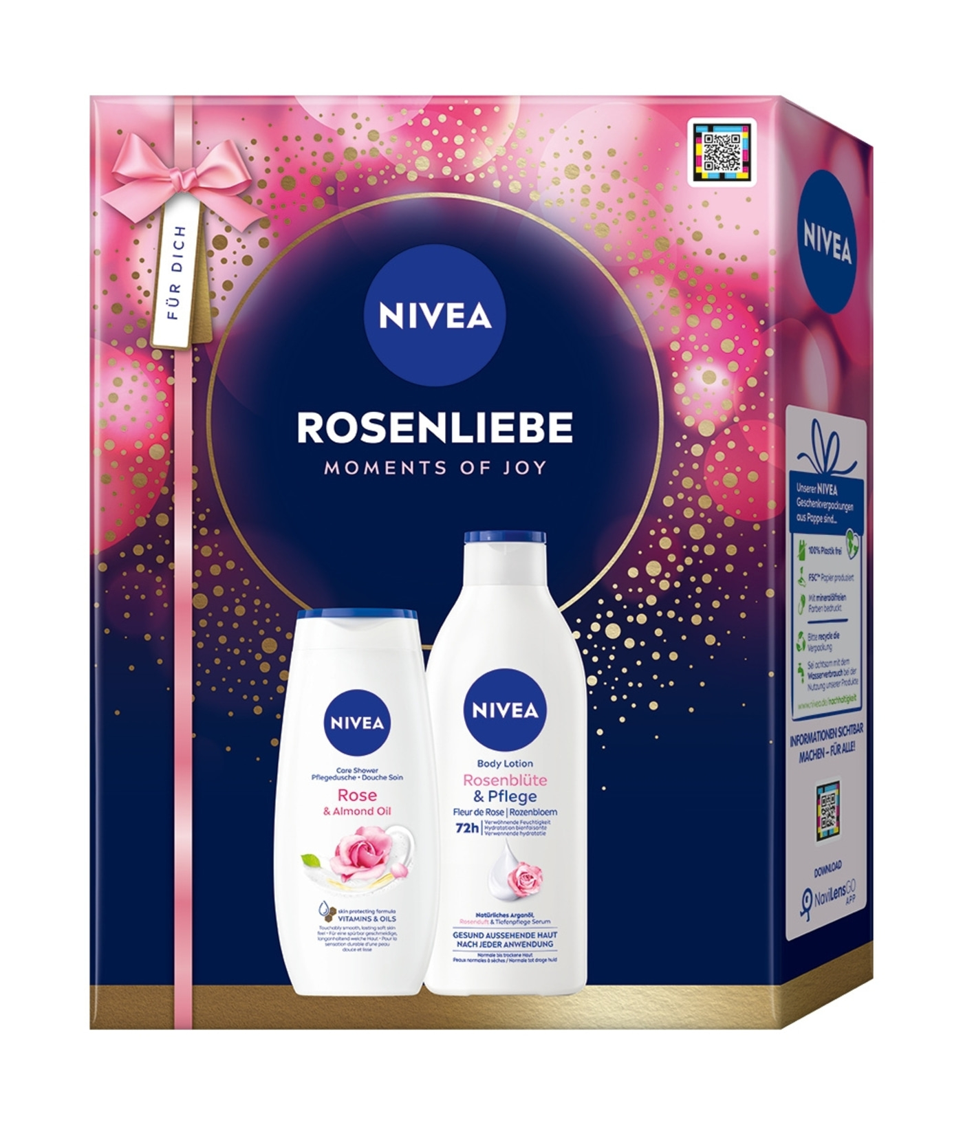 NIVEA Rosenliebe 2 x Geschenkset Duschgel 250 ml und Bodylotion 400ml
