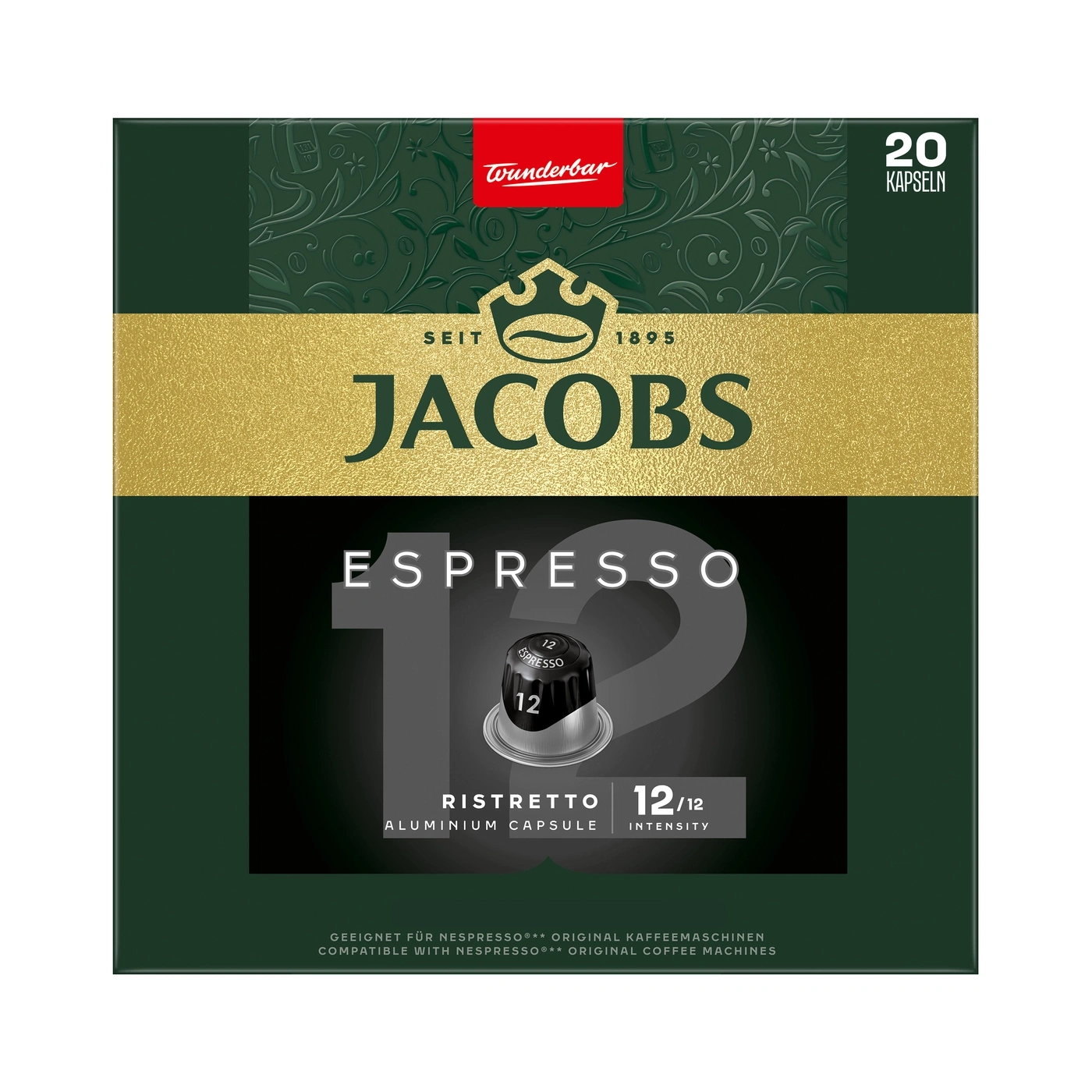 Jacobs Espresso Ristretto 12 Kapseln für Nespresso Maschinen