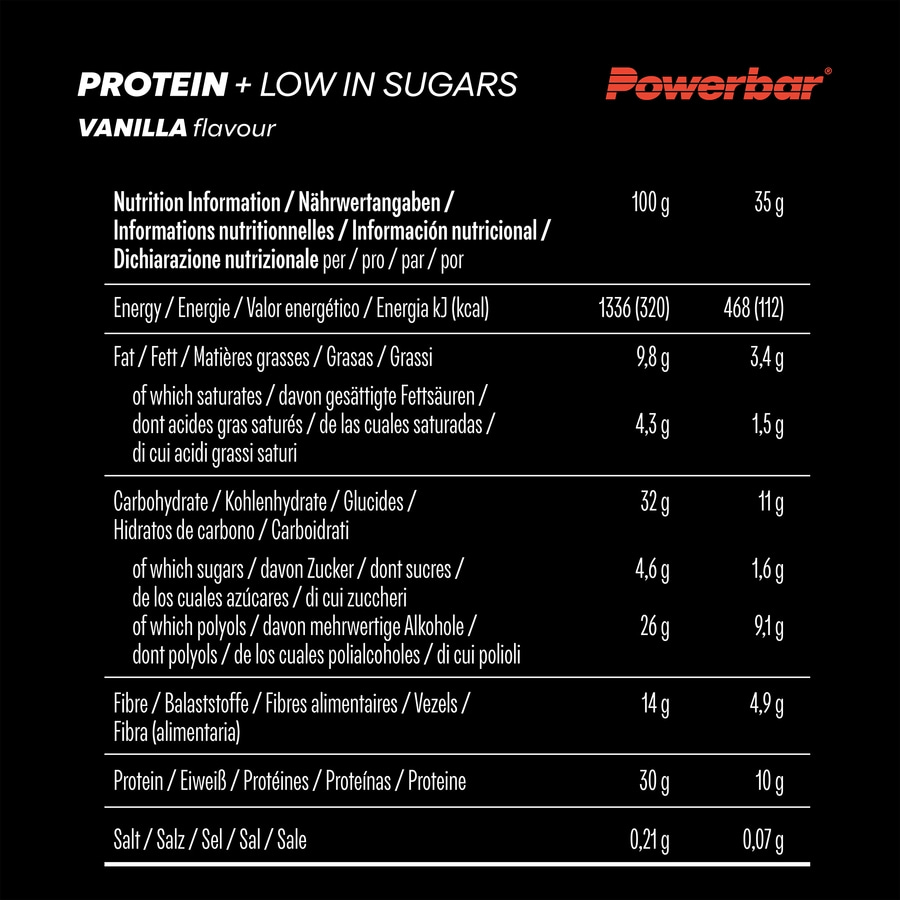 POWERBAR Protein Plus - Low Sugar - Vanilla - 16x35g Riegel