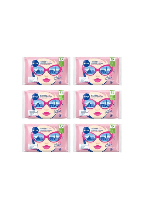 Nivea Mizellen Reinigungstücher, 3-in-1, für alle Hauttypen, 25 Tücher, Gesichtsreinigung