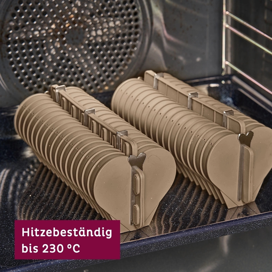 2x BETTY BOSSI Brotbackform, Herz - Brot Backen Edelstahl Silikon Braun NEU