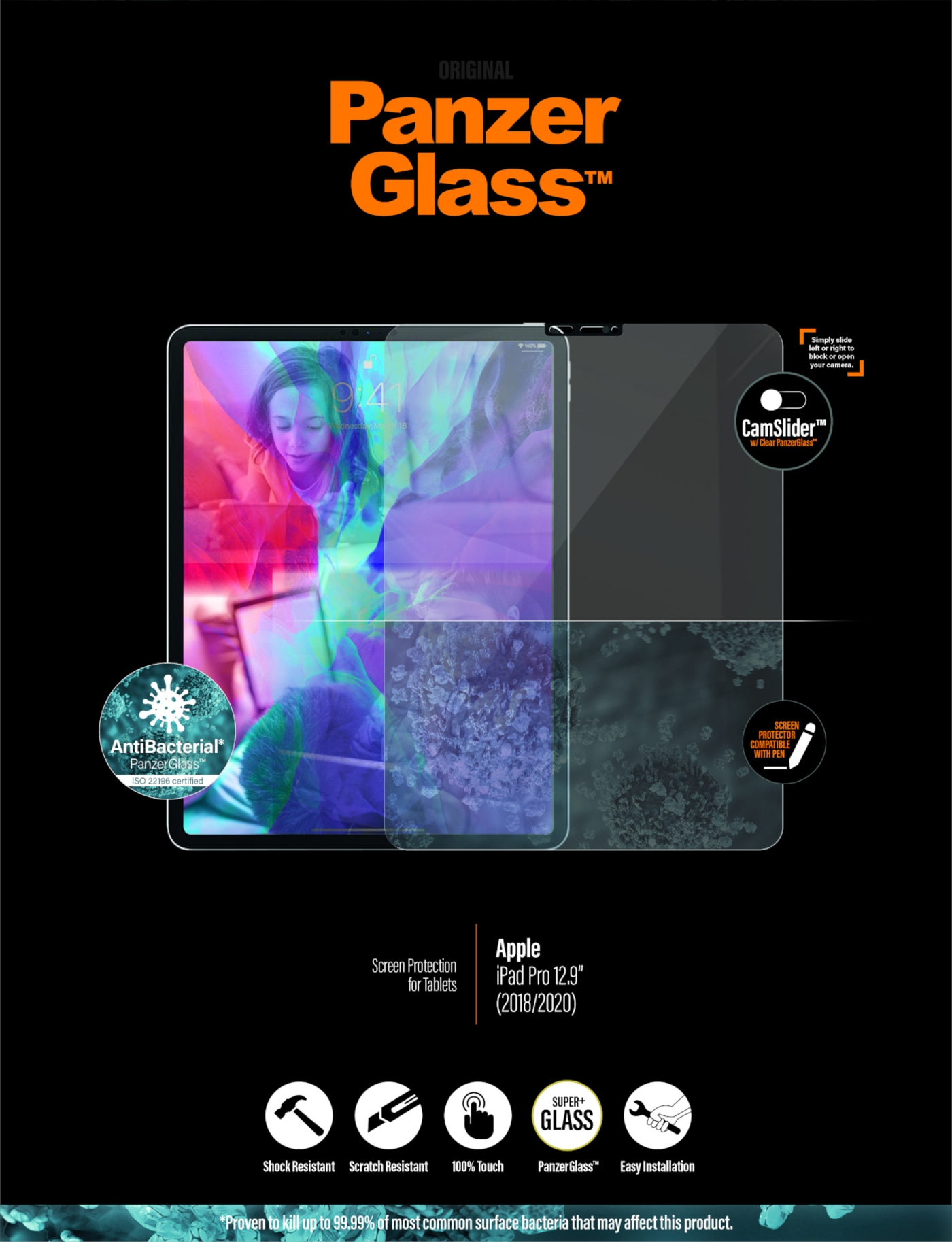 PanzerGlass™ Displayfolie iPad Pro12.9" Displayschutz Panzerfolie Glass