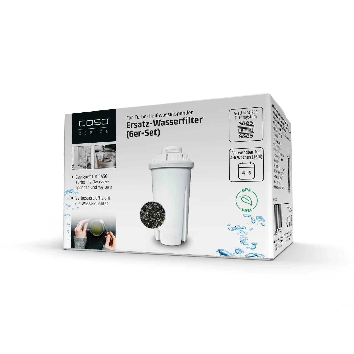 CASO Design Ersatzfilter 6er Set Wasserfilter für Heißwasserspender NEU