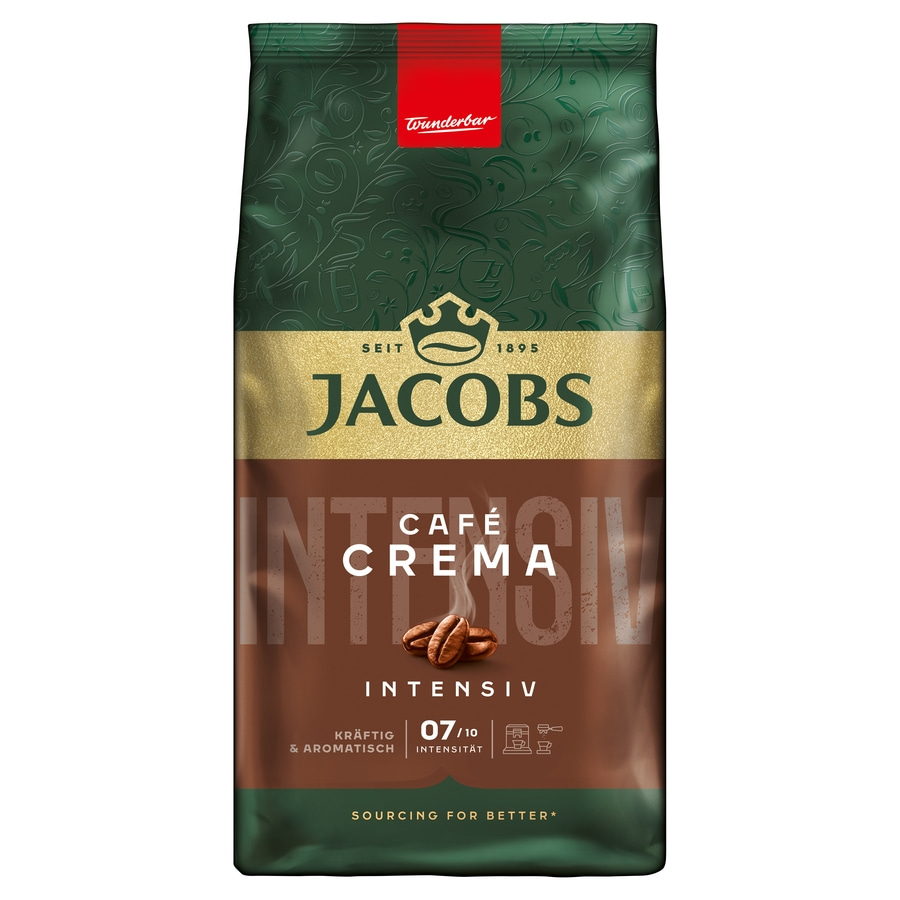 JACOBS Kaffeebohnen Expertenröstung Crema Intensiv 4 x 1 kg ganze Bohnen