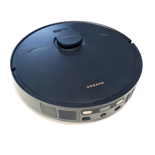 Dunkelblauer Roboterstaubsauger mit LIDAR-Navigation und der Aufschrift DREAME.