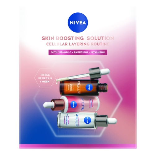 NIVEA Cellular Skin Boosting Solution mit Vitamin C Serum, Hyaluron & Bakuchiol NIVEA Cellular Skin Boosting Solution mit Vitamin C Serum, Hyaluron & Bakuchiol