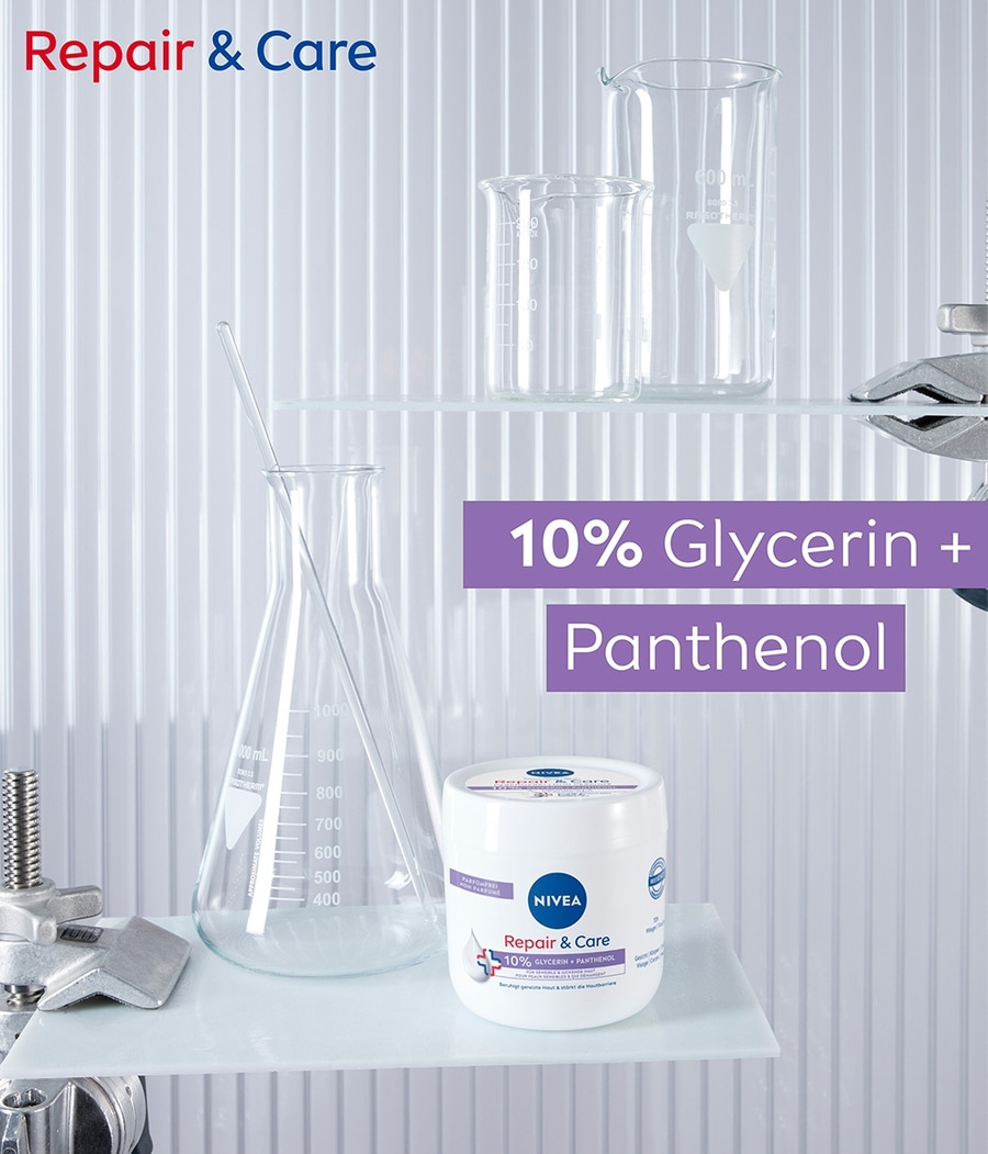 NIVEA Repair & Care Pflegecreme parfümfreie Body Lotion Panthenol 2 x 400 ml