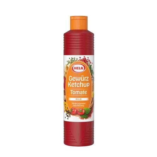 12x 800 ml Hela Ketchup Tomate mild Gewürzketchup Ketchupflasche MHD 7/25