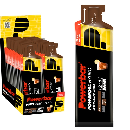 POWERBAR PowerGel Hydro Cola High Carb Energie Gel Natrium Koffein 24 x 67 ml