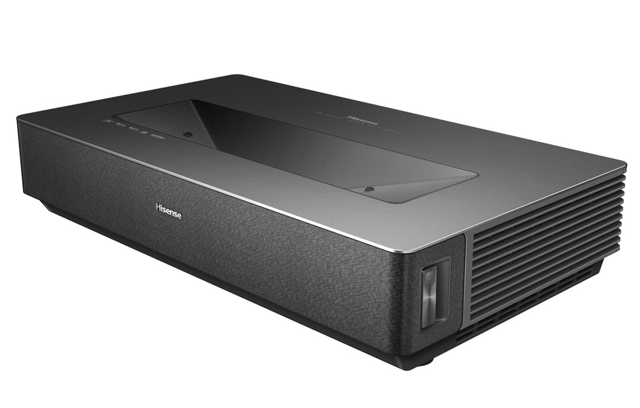 Hisense-Projektor, grau und schwarz, modernes Design, Heimkino-Gerät, Technologie