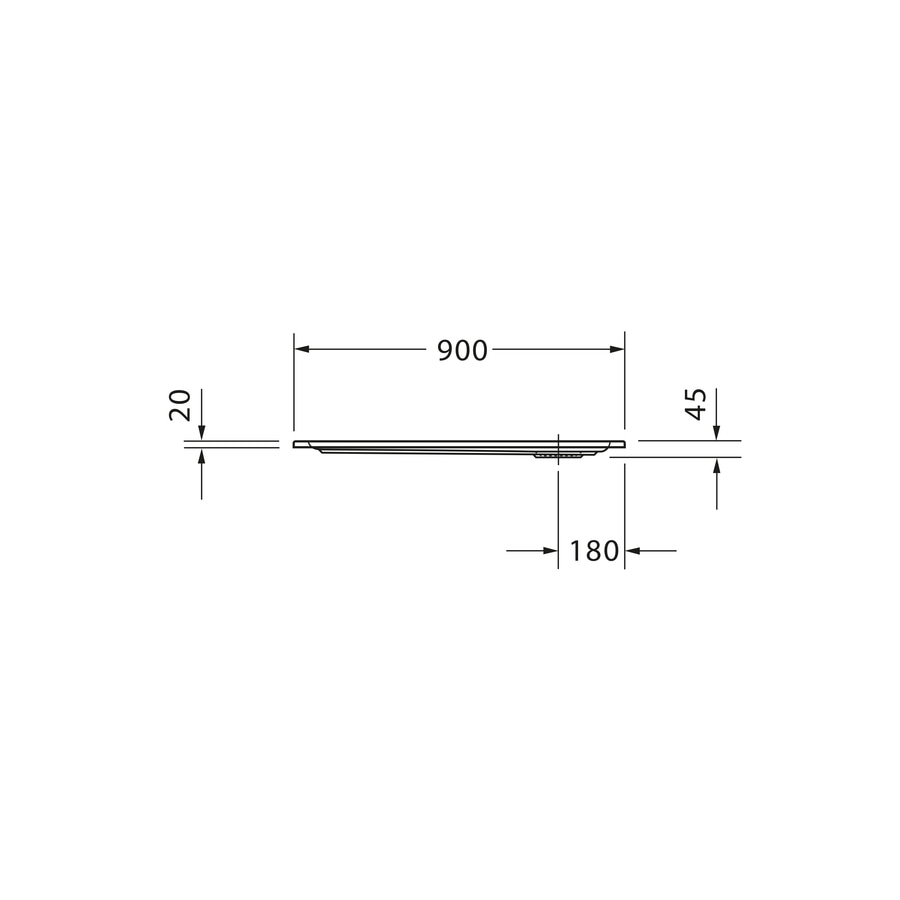 Abmessungen einer Platte: 900x45x20mm, 180mm
