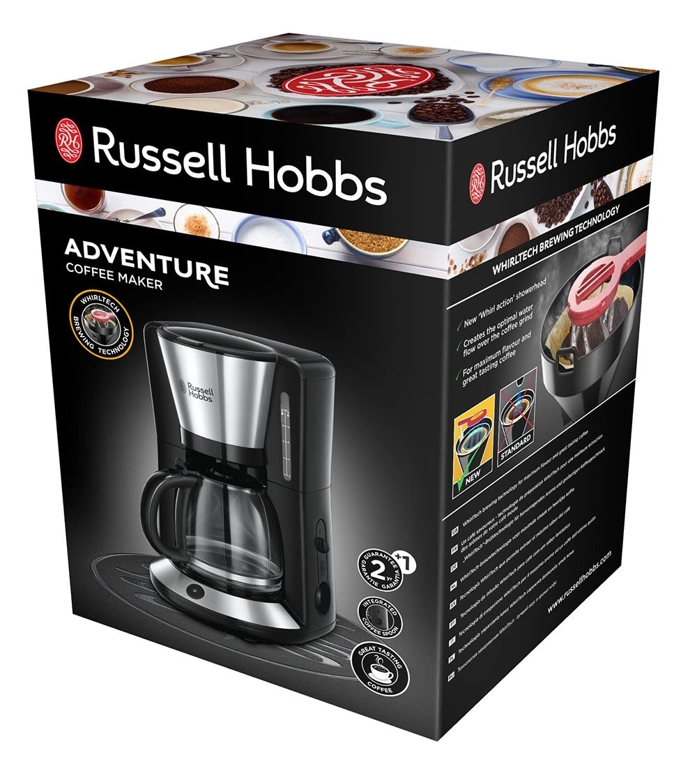 Russell Hobbs Adventure Kaffeemaschine mit Whirltech Brewing Technology für maximalen Geschmack und großartigen Kaffee.