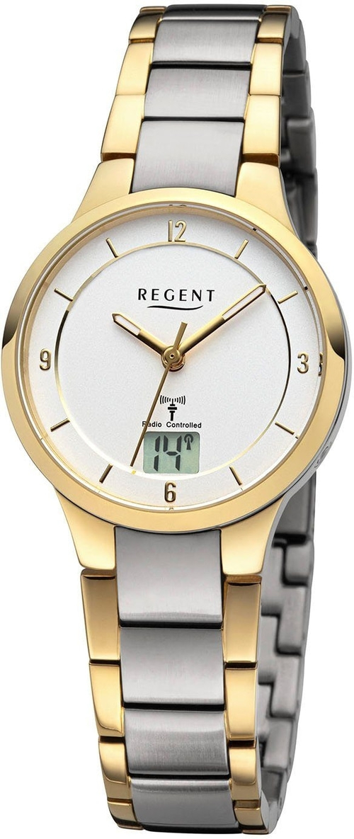 REGENT Damenarmbanduhr FR289-32974591 Quarz Funk Datum Mineralglas 30mm B-WARE
