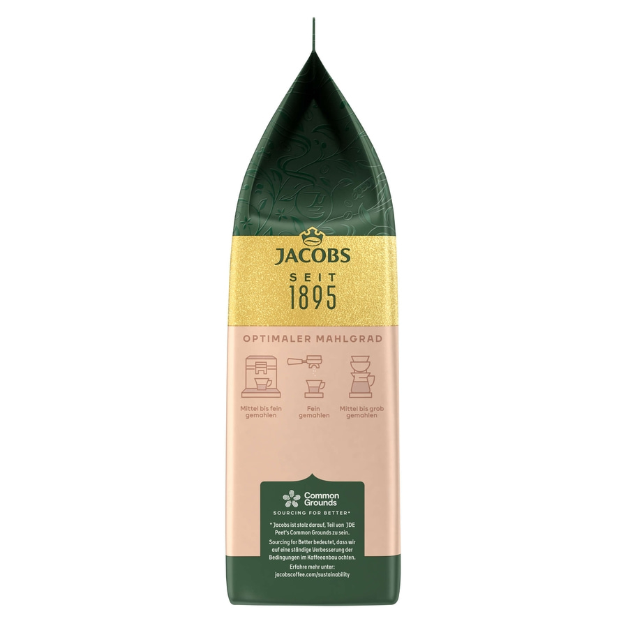 JACOBS Kaffeebohnen Café Crema Aroma-Bohnen ganze Bohne geröstet 12 x 500 g