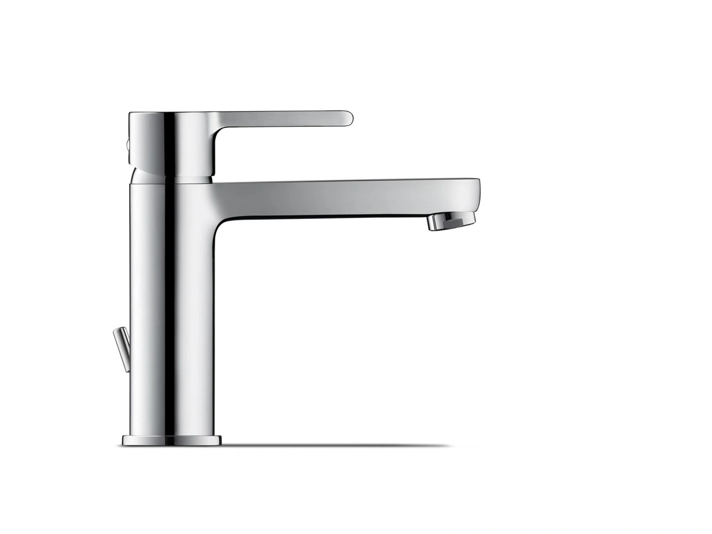 Chrom-Wasserhahn, modernes Design, glänzende Oberfläche, Badezimmerarmatur, Wasserhahn