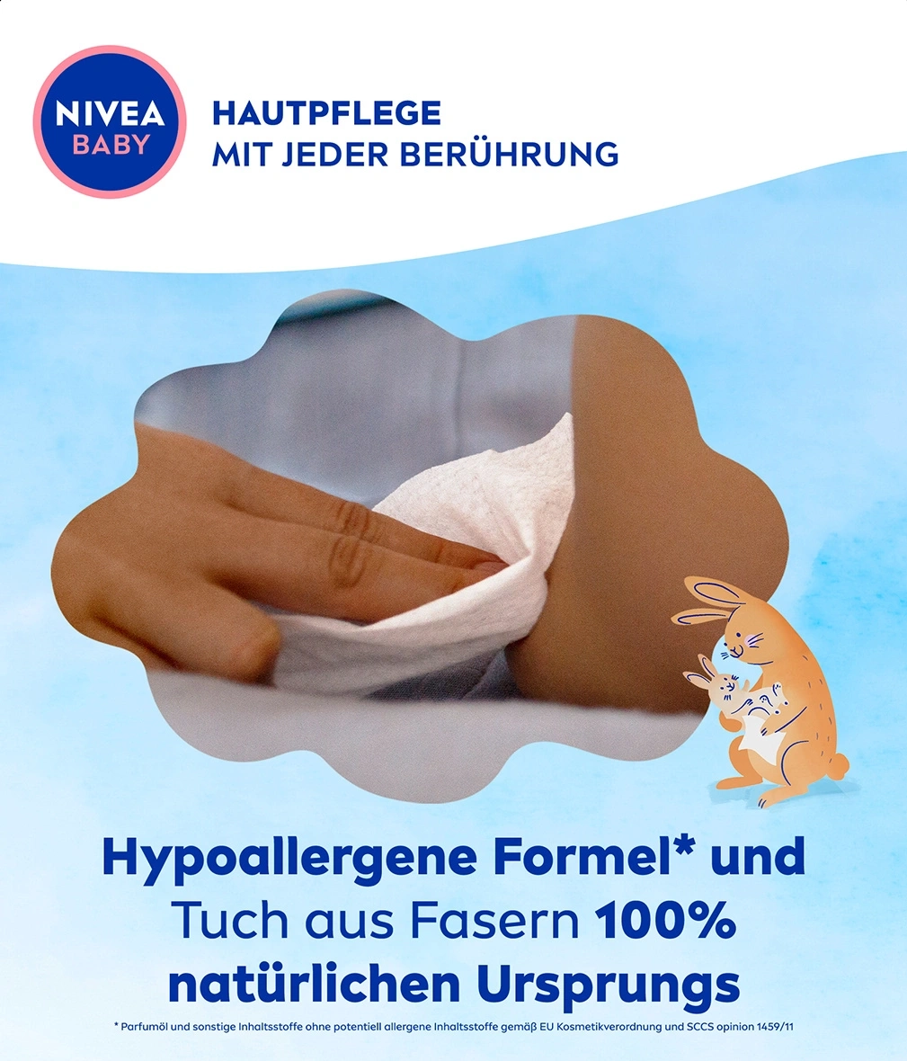 NIVEA Baby Soft & Cream Feuchttücher 4x57 Stück Mandelöl sowie Vitamin B5, C & E