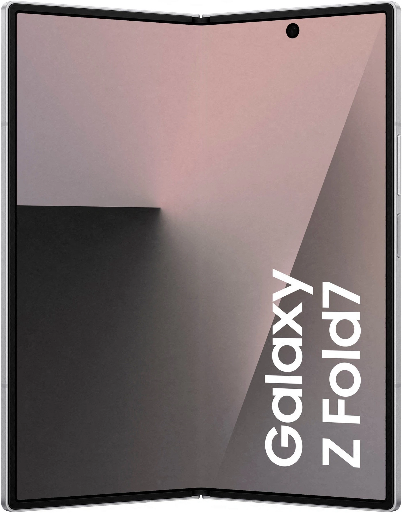 Ein zusammengeklapptes Samsung Galaxy Z Fold7 Smartphone mit einem minimalistischen Hintergrund.