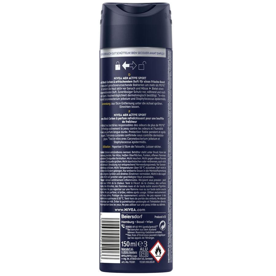 NIVEA MEN Deodorant Active Sport Limited Edition Deo Spray 6 x 150 ml