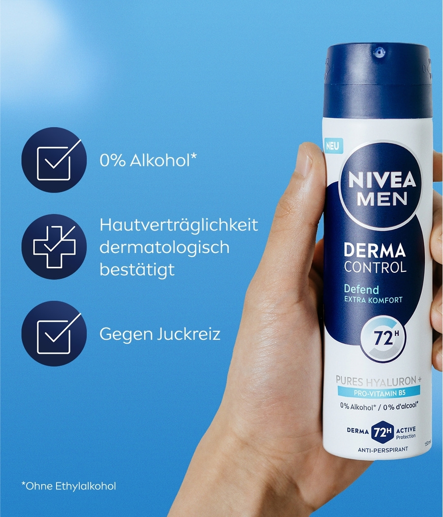 NIVEA Deodorant Men Derma Control Defend Deospray 6 x 150ml