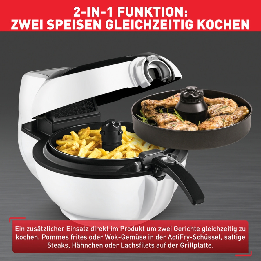 TEFAL 2in1 Heißluftfritteuse YV970015 Air Fryer Fritteuse mit Heißluft 1500 Watt