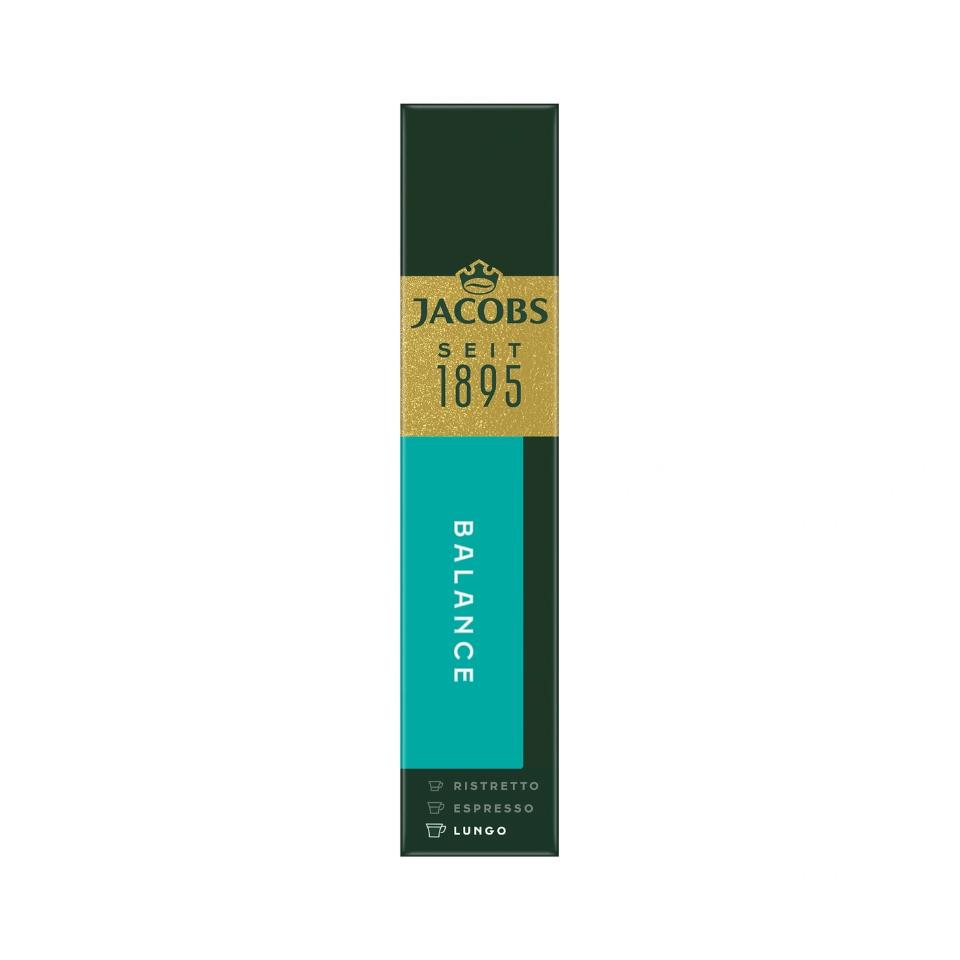 Jacobs Balance Kaffee Kapseln mit Ristretto, Espresso und Lungo Symbolen.