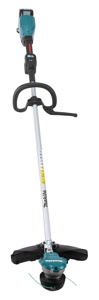 Ein Makita-Trimmer mit blauem und silbernem Gehäuse