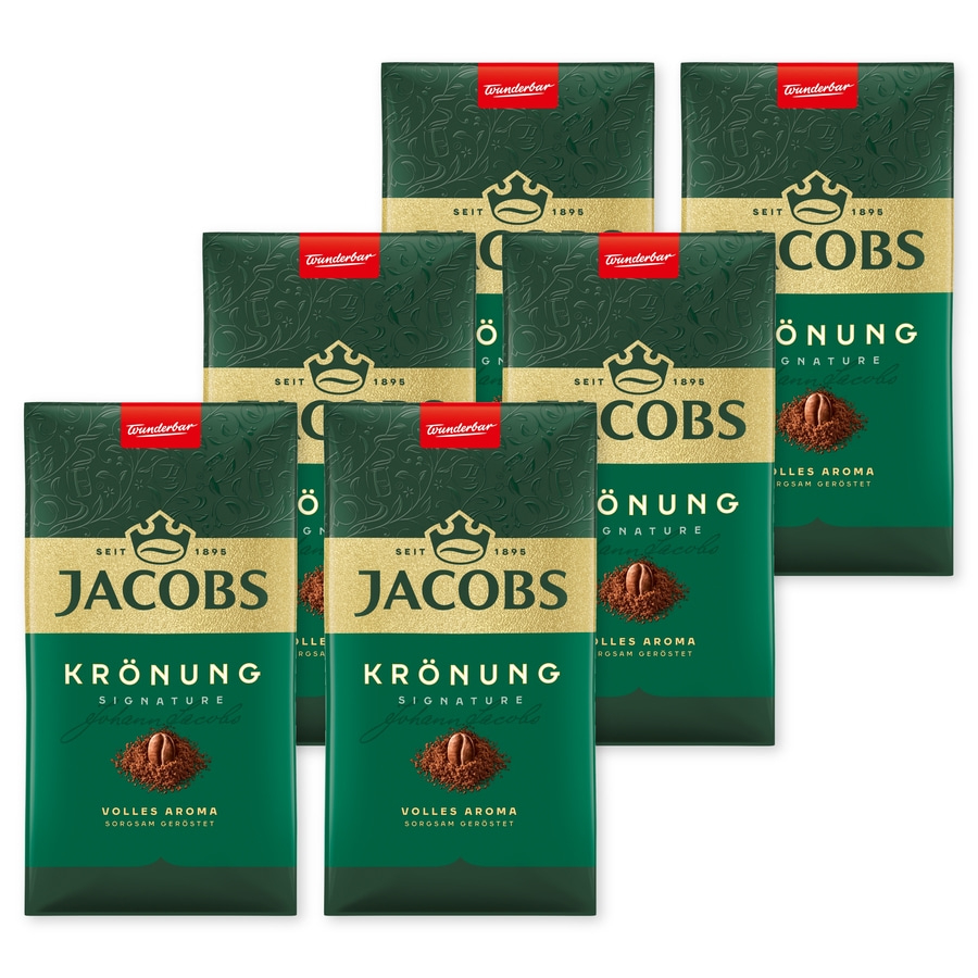 JACOBS Filterkaffee Krönung Röstkaffee gemahlen klassich 6 x 500 g