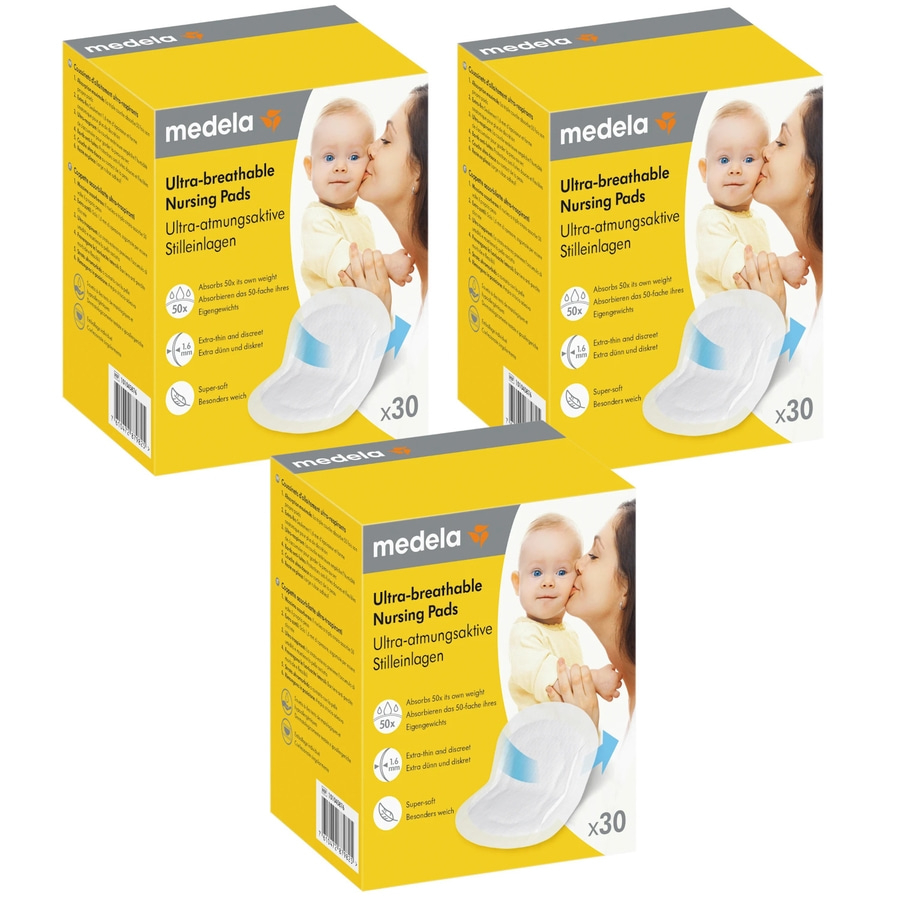3 x MEDELA 30 Stück Ultra-atmungsaktive Stilleinlagen, 90 Stück