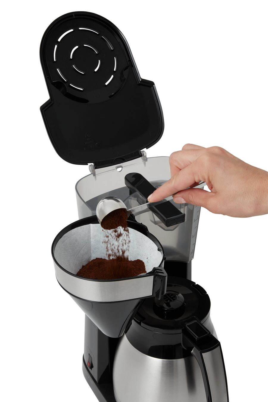 MELITTA Filterkaffeemaschine EasyTop Therm Stahl 1023-10 Schwarz-Edelstahl