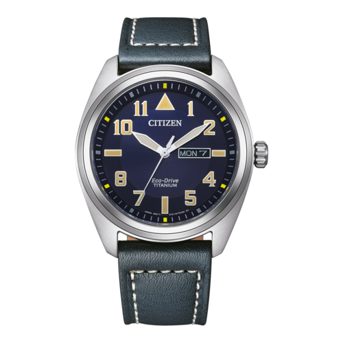 CITIZEN Herren Armbanduhr BM8560-45LE Eco-Drive Titan 42 mm Lederarmband B-Ware