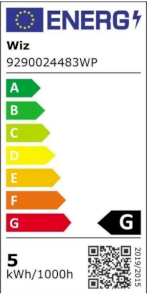Energielabel für eine Lampe, Energieeffizienzklasse G.