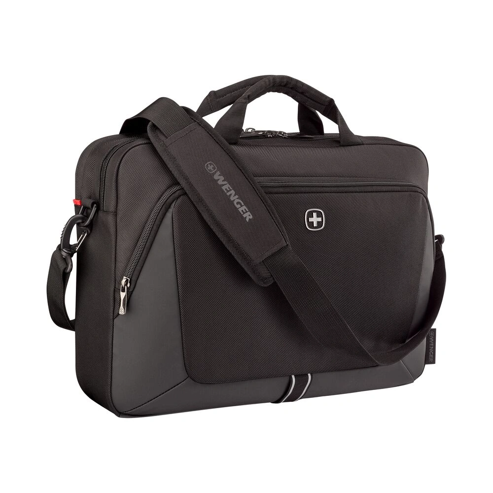 Schwarze Wenger Laptoptasche mit Schultergurt und Logo