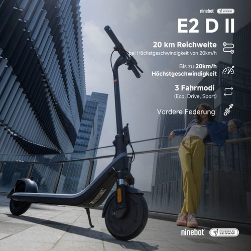 NINEBOT by Segway E-Scooter KickScooter E2 D II 20 km/h Traglast 90kg B-WARE