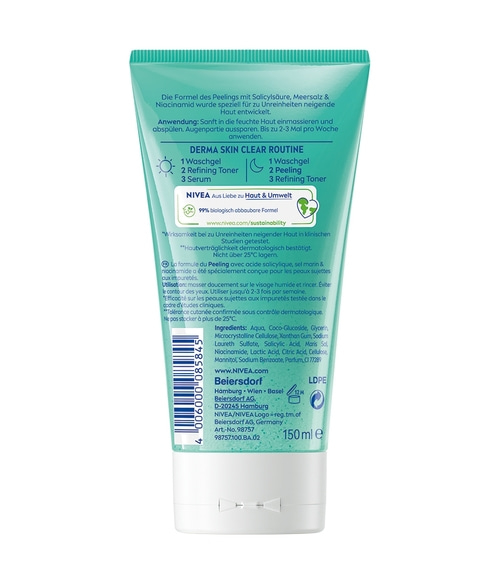 NIVEA Derma Skin Clear Peeling, 3 x 150ml
