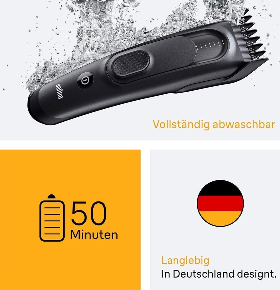 BRAUN Haar- und Bartschneider HC5530 Haarschneider Trimmaufsätze schwarz B-Ware
