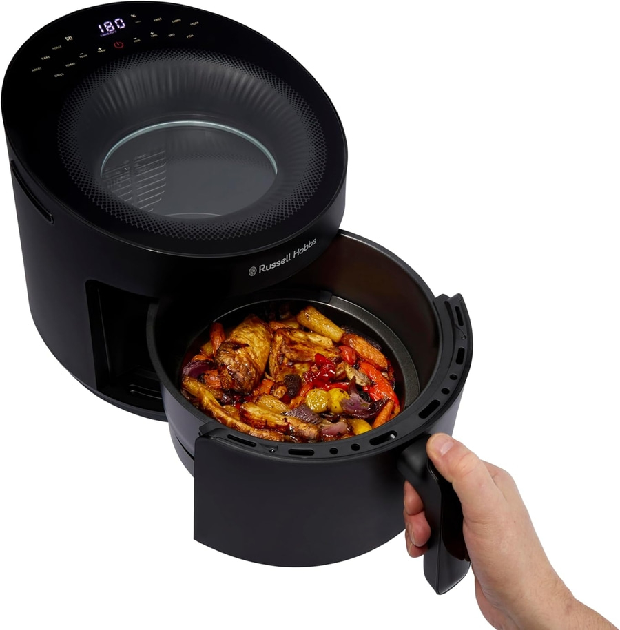 RUSSELL HOBBS Heißluftfritteuse Airfryer Satisfry Panoramic 10 Programme Grillen