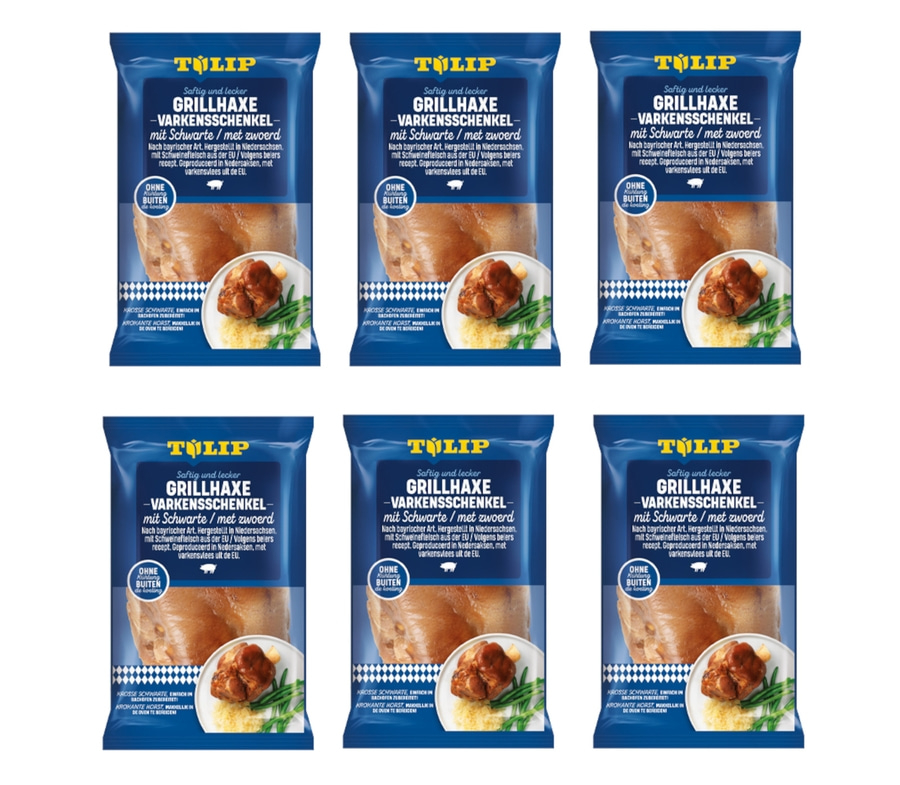 TULIP Grill-Haxe mit Schwarte 6x 600g Tafelfertig Kross Gegart Vakuumverpackt