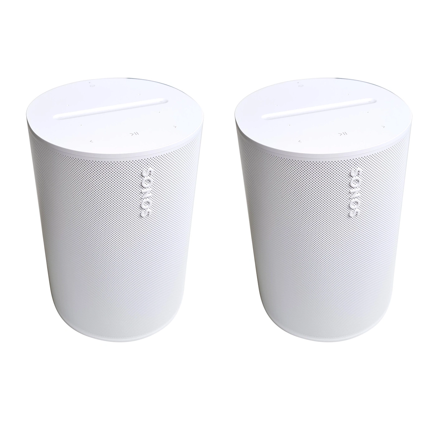 Zwei weiße Sonos Lautsprecher nebeneinander