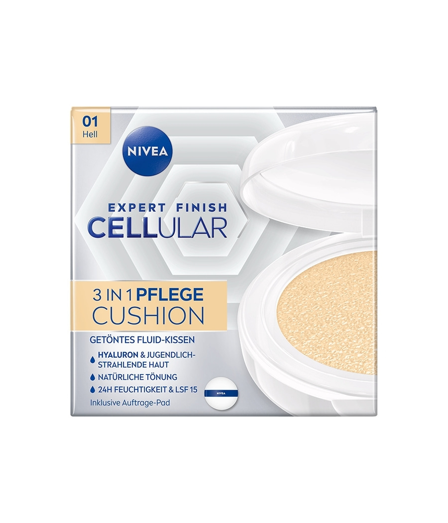NIVEA Expert Finish Cellular 3in1 Pflege Cushion Make-Up 01 Hell LSF15 15ml